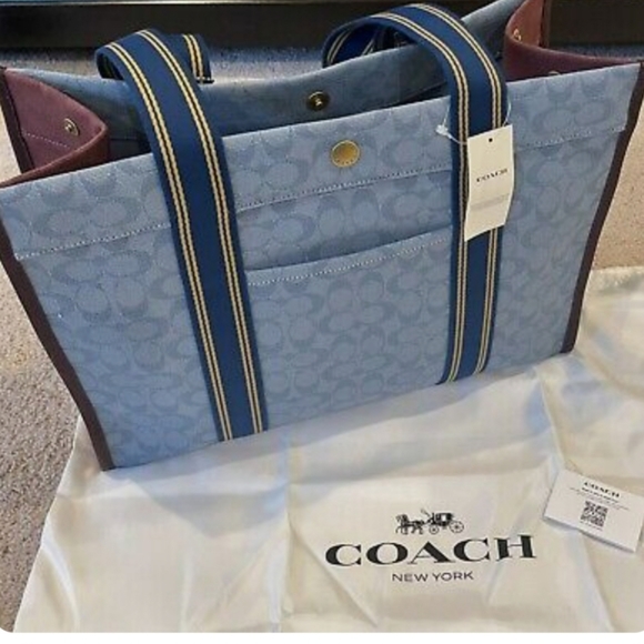 🎀NWT Authentic Coach Jacquard Spin Tote 42. Color: Slate.💖 - Picture 15 of 15